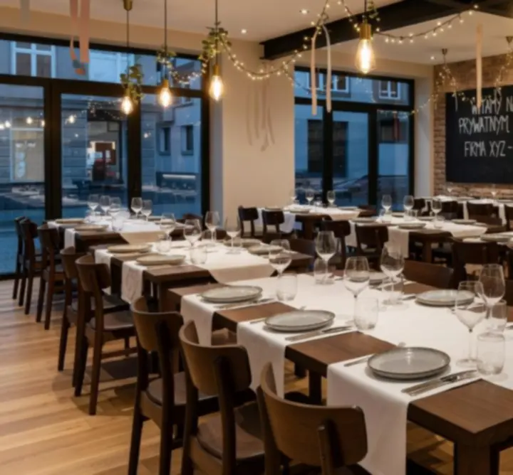 Zaaranżowana przestrzeń FAUST ŁUKASZ MALINOWSKI na wydarzenie prywatne.